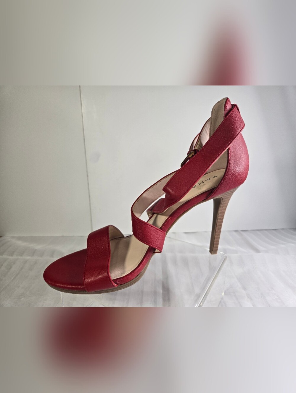 Tahari Red Strappy Stiletto Sandals - Picture 2 of 5